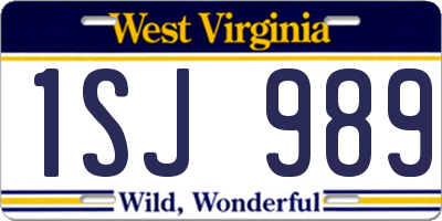 WV license plate 1SJ989