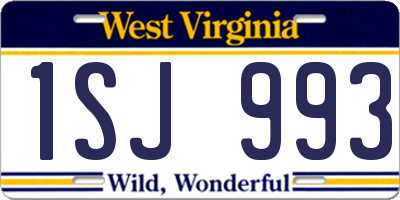WV license plate 1SJ993