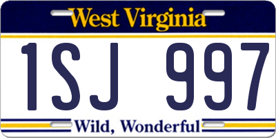WV license plate 1SJ997