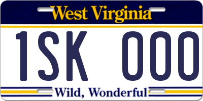 WV license plate 1SK000