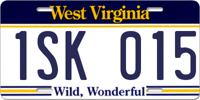 WV license plate 1SK015
