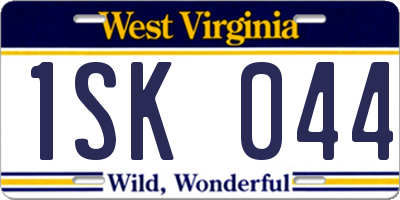 WV license plate 1SK044