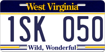 WV license plate 1SK050