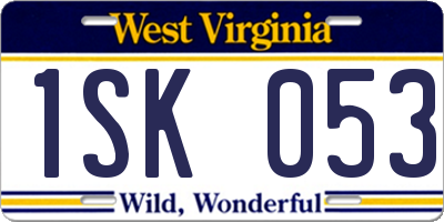 WV license plate 1SK053