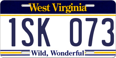 WV license plate 1SK073