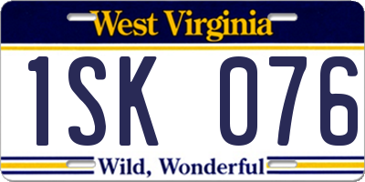 WV license plate 1SK076