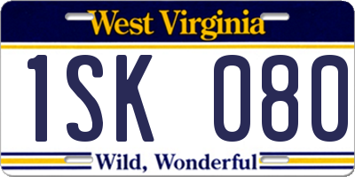 WV license plate 1SK080