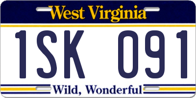WV license plate 1SK091