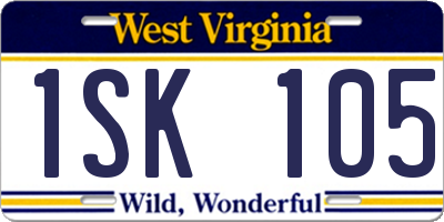 WV license plate 1SK105