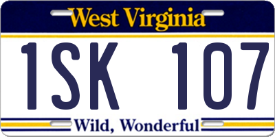 WV license plate 1SK107