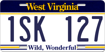 WV license plate 1SK127
