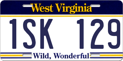 WV license plate 1SK129
