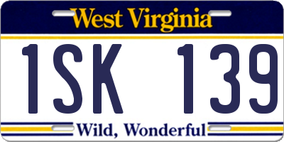 WV license plate 1SK139