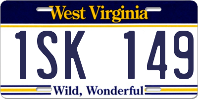 WV license plate 1SK149