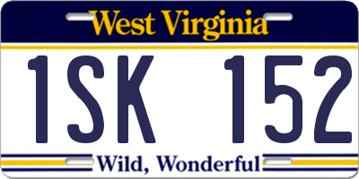 WV license plate 1SK152