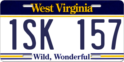 WV license plate 1SK157