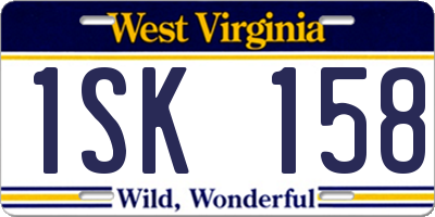 WV license plate 1SK158