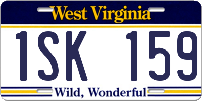 WV license plate 1SK159