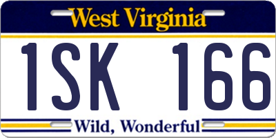 WV license plate 1SK166