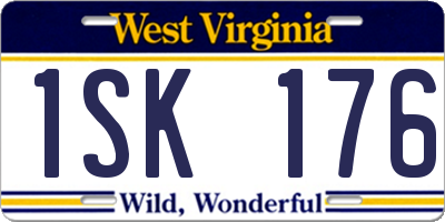 WV license plate 1SK176