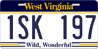 WV license plate 1SK197