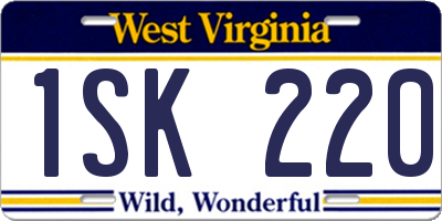 WV license plate 1SK220