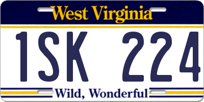 WV license plate 1SK224