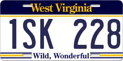 WV license plate 1SK228
