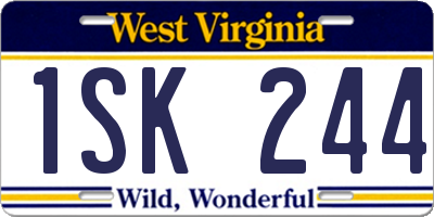 WV license plate 1SK244