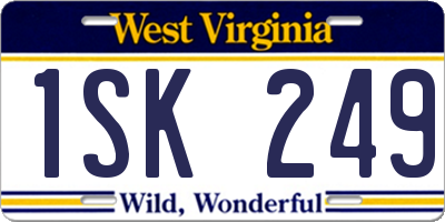 WV license plate 1SK249