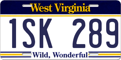 WV license plate 1SK289