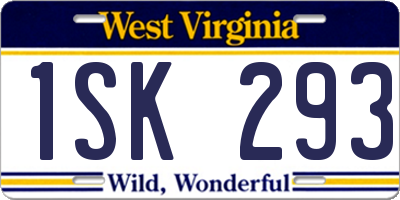 WV license plate 1SK293