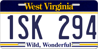 WV license plate 1SK294