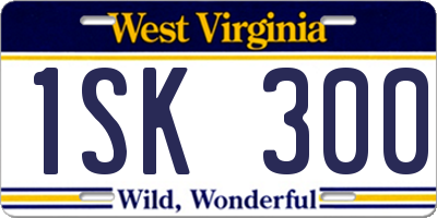 WV license plate 1SK300
