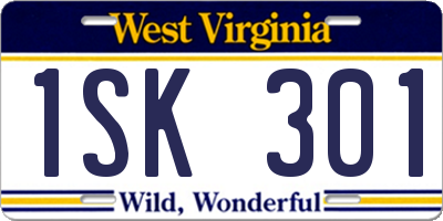 WV license plate 1SK301