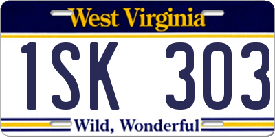 WV license plate 1SK303