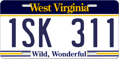 WV license plate 1SK311