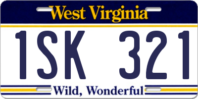 WV license plate 1SK321