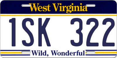 WV license plate 1SK322
