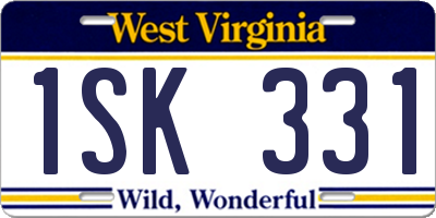WV license plate 1SK331