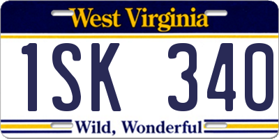 WV license plate 1SK340