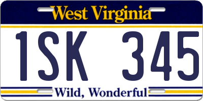 WV license plate 1SK345