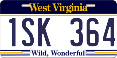WV license plate 1SK364