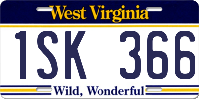 WV license plate 1SK366