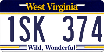 WV license plate 1SK374