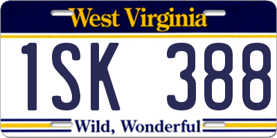 WV license plate 1SK388