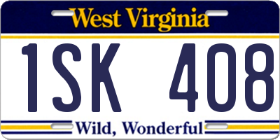 WV license plate 1SK408