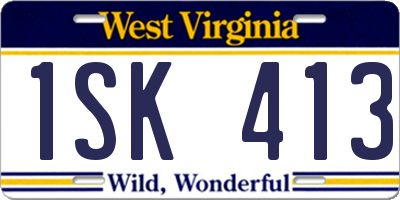WV license plate 1SK413