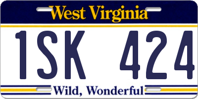 WV license plate 1SK424