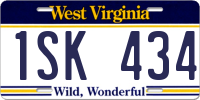 WV license plate 1SK434